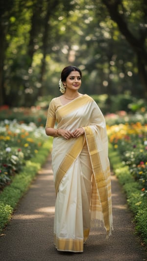 Balaramapuram Saree in Serene Garden Path template preview