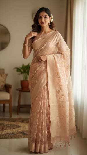 Banarasi Organza Saree Indoor Shoot Template template preview