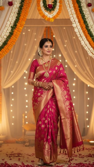 Banarasi Silk Saree Mandap Ceremony template preview