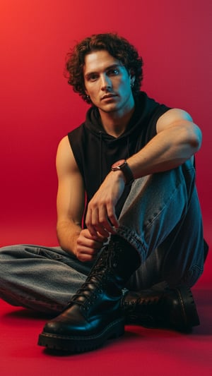 Studio Editorial — Cool-Warm Split Portrait template preview