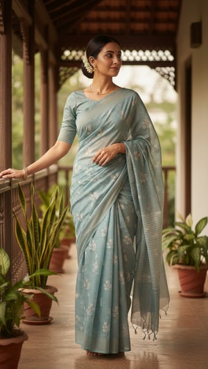 Cotton Saree in Veranda Morning Light template preview