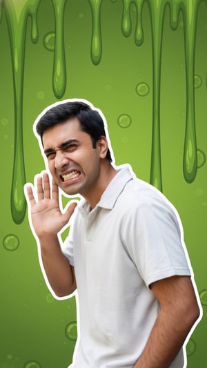 Disgusted Recoiling Green Slime Thumbnail template preview