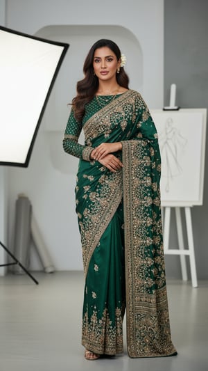 Embroidered Saree in Designer Studio template preview