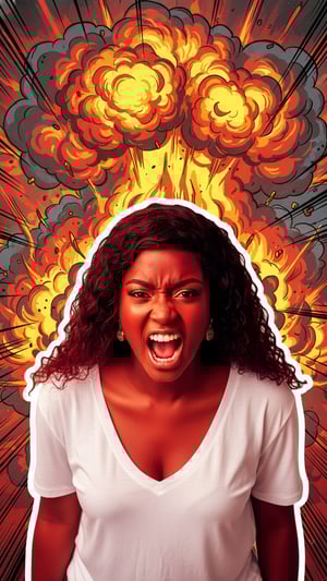 Furious Yelling Fire Explosion Thumbnail template preview