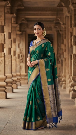 Gadwal Saree in Temple Corridor template preview