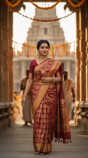 Temple Saree in Religious Procession template preview