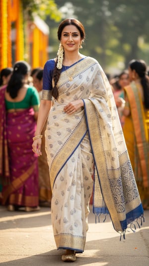 Jamdani Saree at Daytime Cultural Gathering template preview