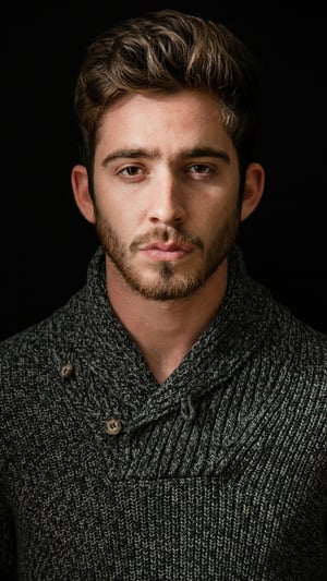 Dark Moody Headshot | Textured Knitwear template preview