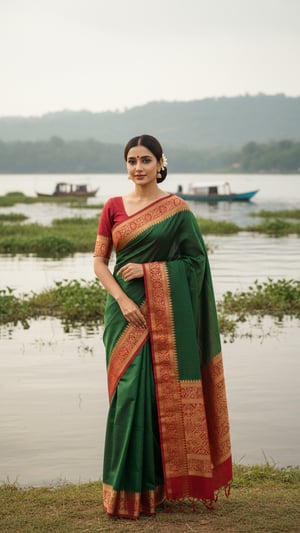 Moirang Phee Saree near Loktak Lake template preview