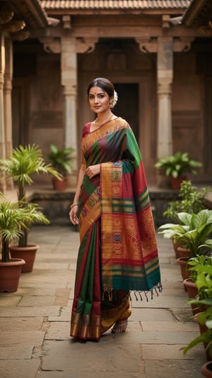 Moirang Phee Saree in Heritage Manipuri Courtyard template preview