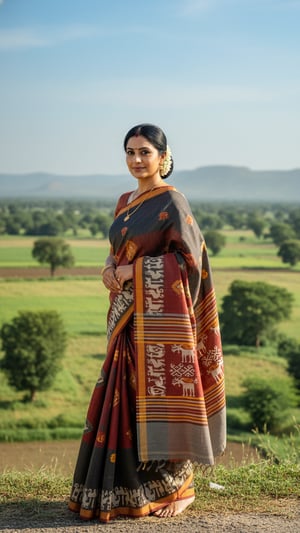 Molakalmuru Saree in Rural Karnataka Landscape template preview