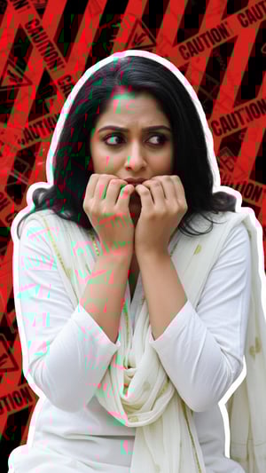 Panicked Nail Biting Caution Stripes Thumbnail template preview