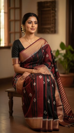 Pasapalli Saree Indoor Seated Natural Pose template preview