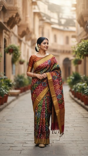 Patola Saree Walk in Ancient Indian City template preview