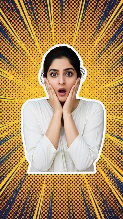 Stunned Hands on Cheeks Thumbnail - AI transformation template