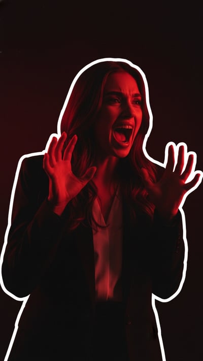 Terrified Screaming Red Shadows Thumbnail - AI transformation template