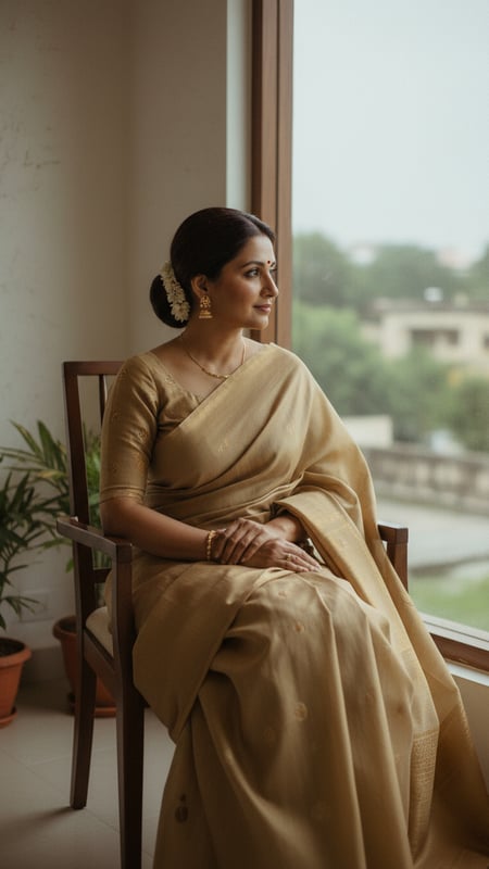 View Bhagalpuri Tussar Saree by Window full size Bhagalpuri Tussar Saree by Window template preview
