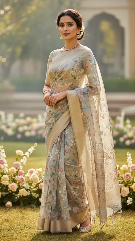 View Chanderi Saree at Summer Daytime Event full size Chanderi Saree at Summer Daytime Event template preview