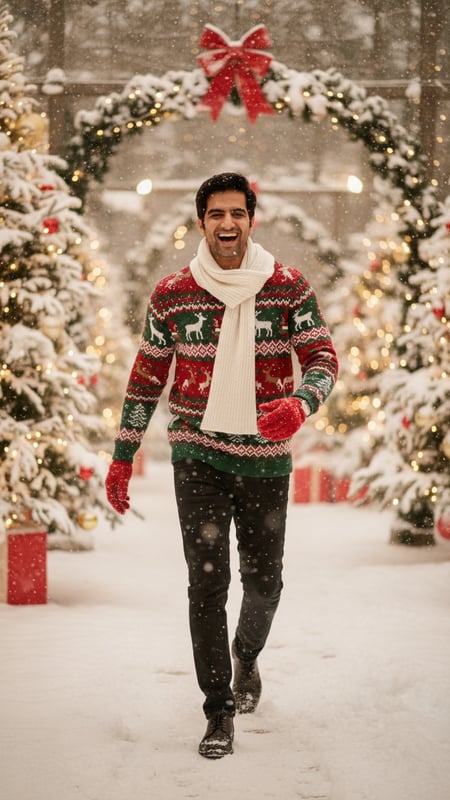 View Christmas Snow Walk Laughing full size Christmas Snow Walk Laughing template preview