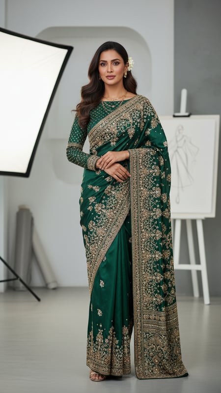 View Embroidered Saree in Designer Studio full size Embroidered Saree in Designer Studio template preview