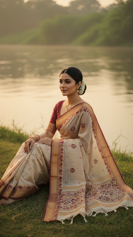 View Jamdani Saree Serenity by Riverbank full size Jamdani Saree Serenity by Riverbank template preview