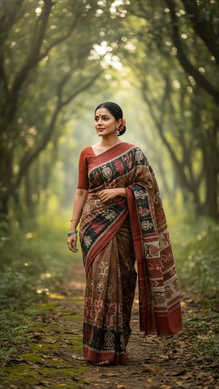 View Kotpad Saree in Forest Path: Tribal Elegance full size Kotpad Saree in Forest Path: Tribal Elegance template preview