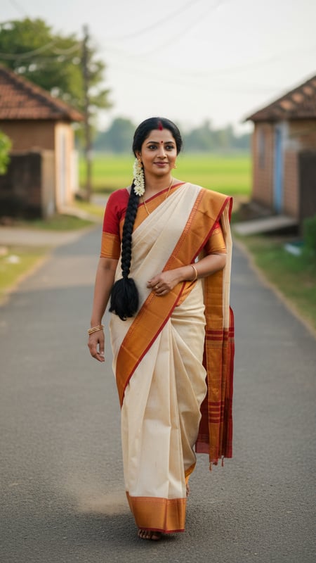 View Mangalagiri Saree on Village Road Walk full size Mangalagiri Saree on Village Road Walk template preview