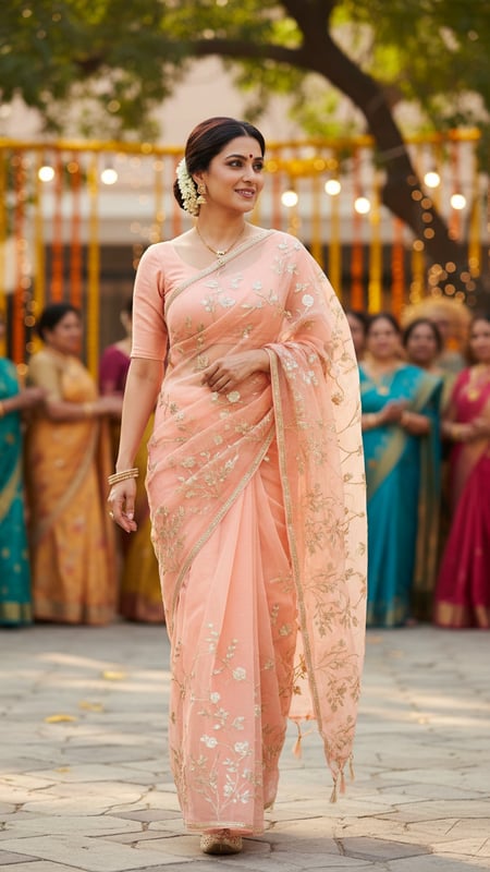 View Organza Saree at Daytime Celebration full size Organza Saree at Daytime Celebration template preview
