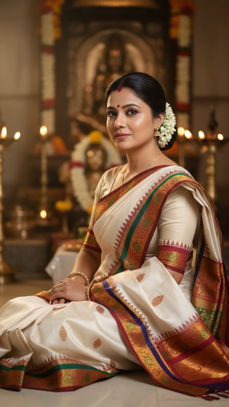 View Pat Silk Saree in Religious Ceremony full size Pat Silk Saree in Religious Ceremony template preview