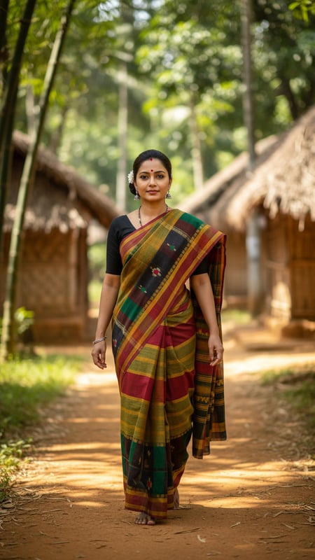 View Rignai Saree on Tripura Village Path full size Rignai Saree on Tripura Village Path template preview