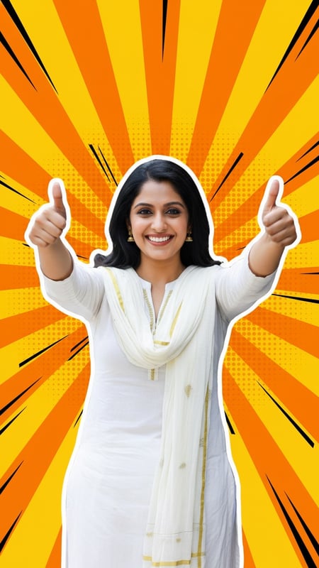 Triumphant Double Thumbs Up Thumbnail template preview