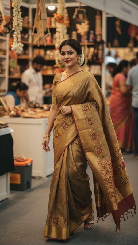 View Tussar Silk Saree at Handicraft Exhibition full size Tussar Silk Saree at Handicraft Exhibition template preview