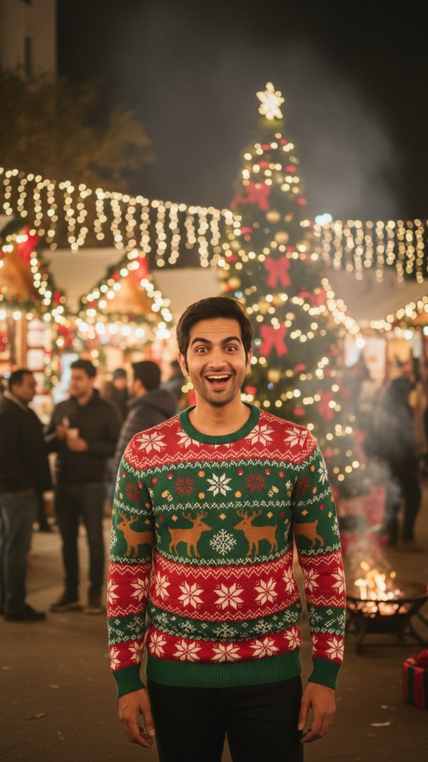 Christmas Market Surprise - AI transformation template example