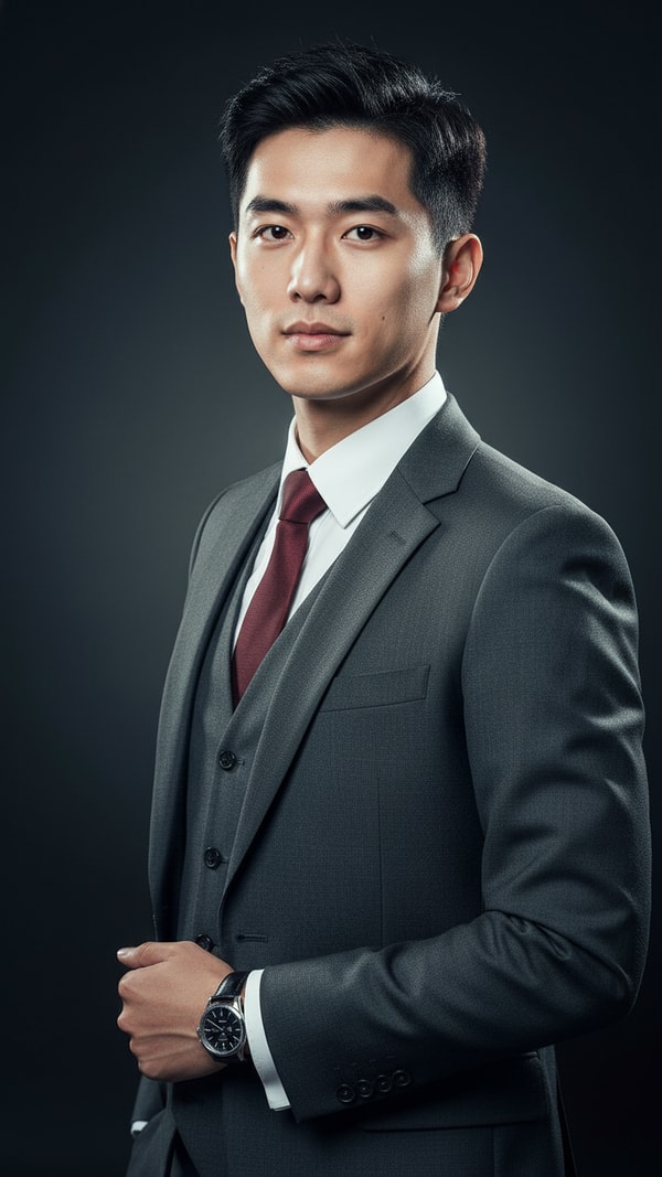 Executive Premium Studio Portrait - AI transformation template example