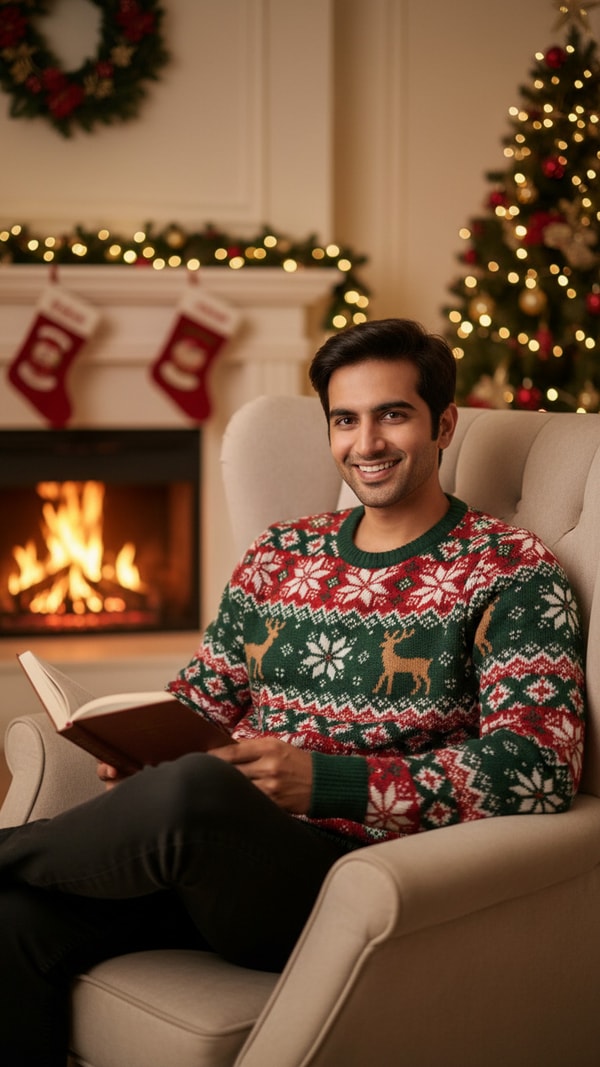 Fireplace Reading Moment - AI transformation template example