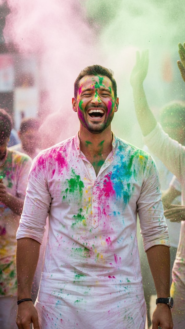 Laughing Crowd Focus - AI transformation template example