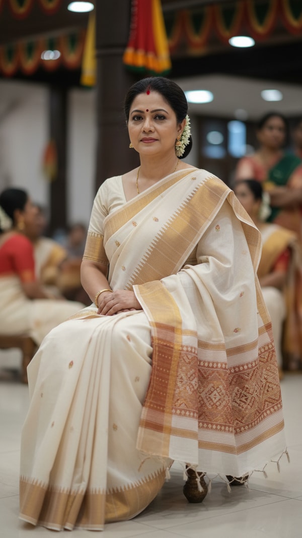Moirang Phee Saree at Cultural Event - AI transformation template example