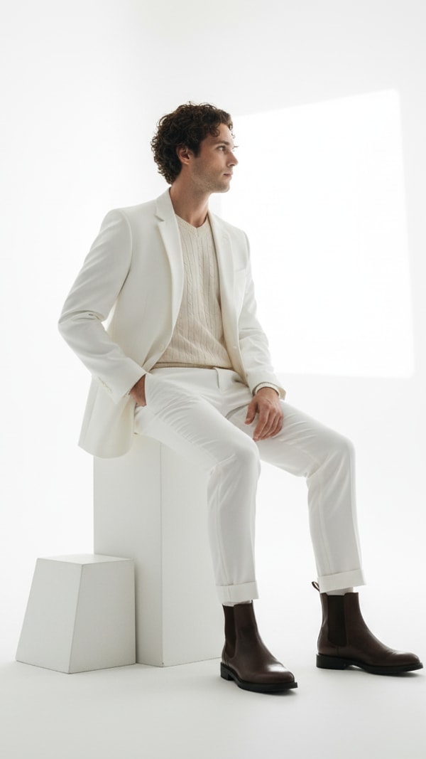 High-Key Minimalist — Monochromatic Formal Editorial - AI transformation template example