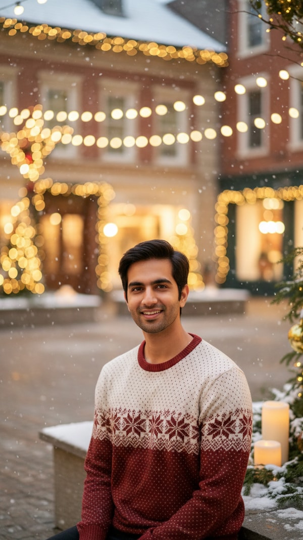 Morning Walk at Christmas - AI transformation template example