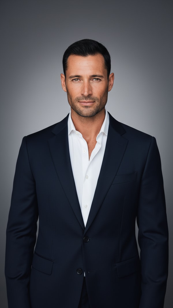 Press Kit Neutral Corporate PR Headshot - AI transformation template example