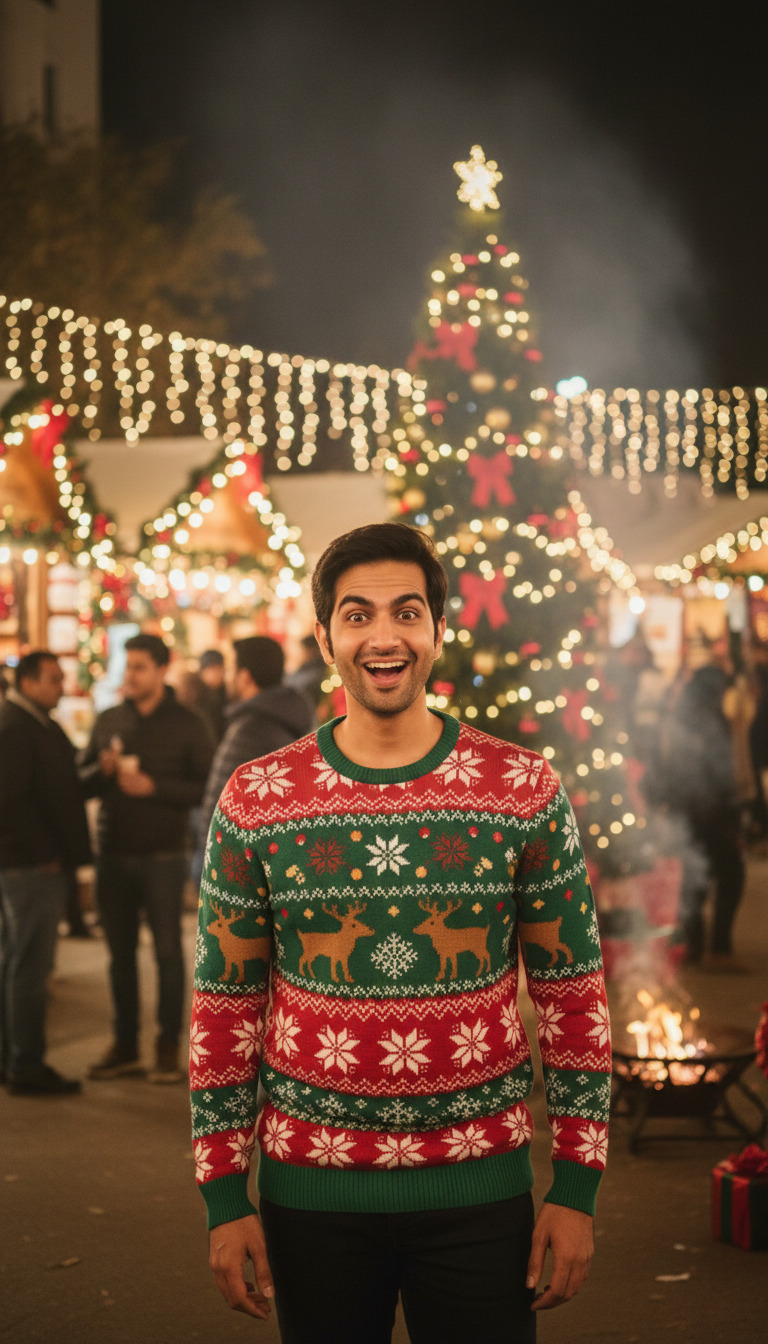 View Christmas Market Surprise - AI transformation template example full size Christmas Market Surprise - AI transformation template example