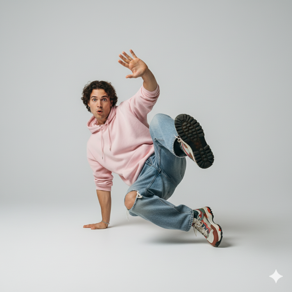 View Dynamic Freestyle - Bright High-Key Studio Portrait - AI transformation template example full size Dynamic Freestyle - Bright High-Key Studio Portrait - AI transformation template example