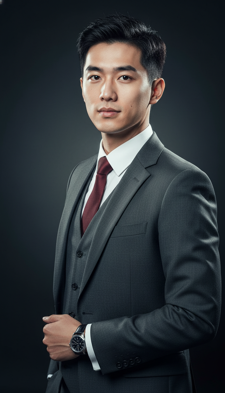 Executive Premium Studio Portrait - AI transformation template example