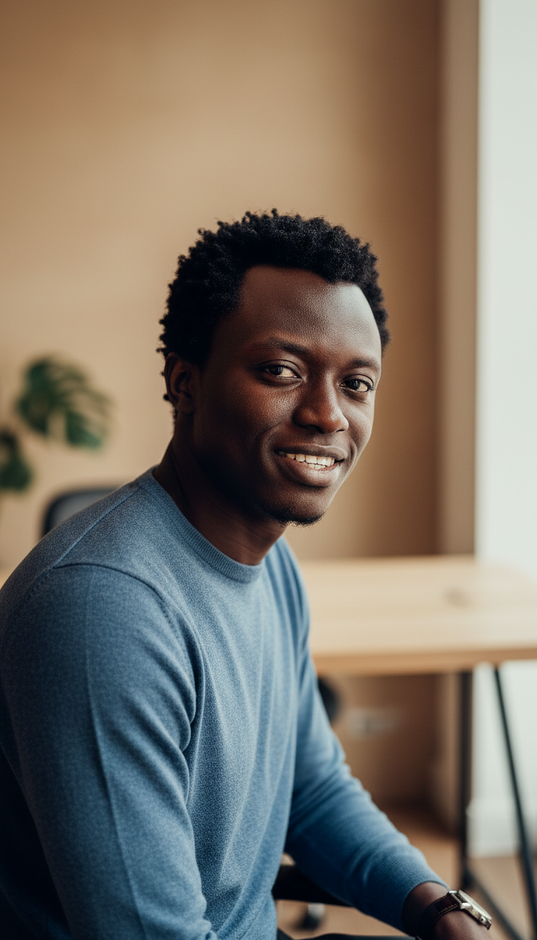 View Founder Warm Authentic About Page Headshot - AI transformation template example full size Founder Warm Authentic About Page Headshot - AI transformation template example