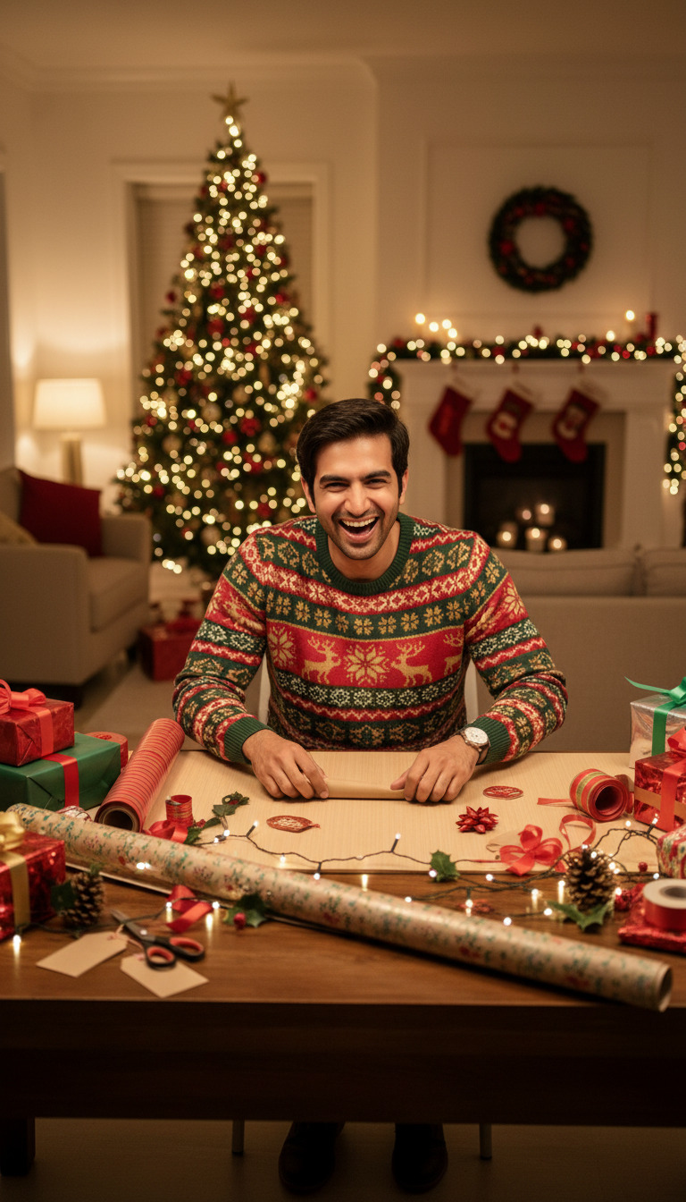 View Gift Wrapping Fun - AI transformation template example full size Gift Wrapping Fun - AI transformation template example
