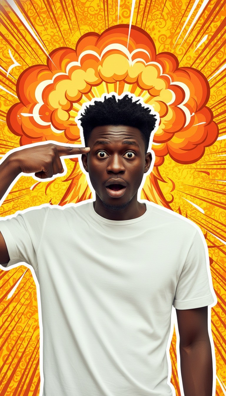 Mind-Blown Explosion Thumbnail - AI transformation template example