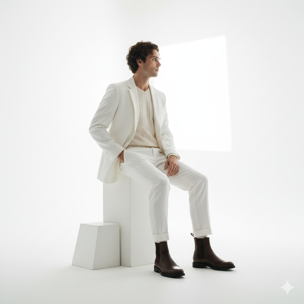 View High-Key Minimalist - Monochromatic Formal Editorial - AI transformation template example full size High-Key Minimalist - Monochromatic Formal Editorial - AI transformation template example