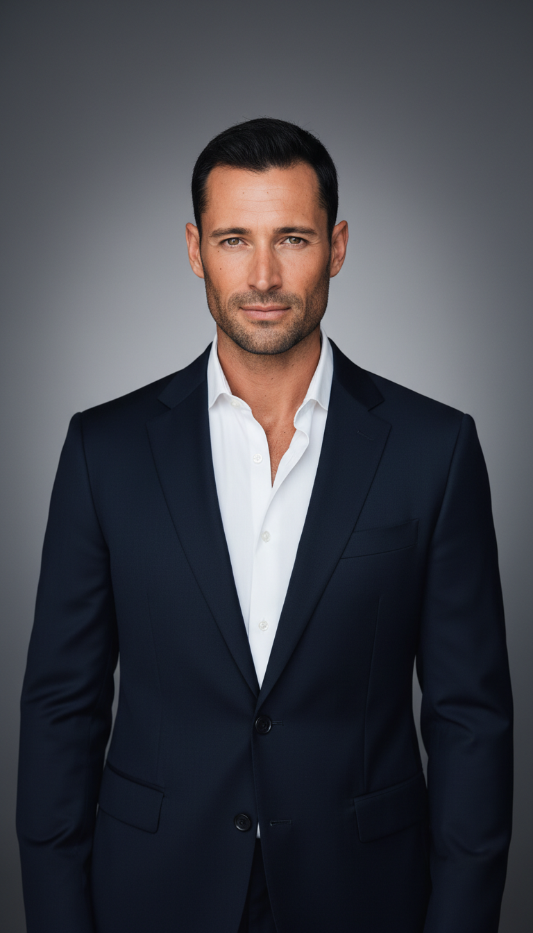 Press Kit Neutral Corporate PR Headshot - AI transformation template example