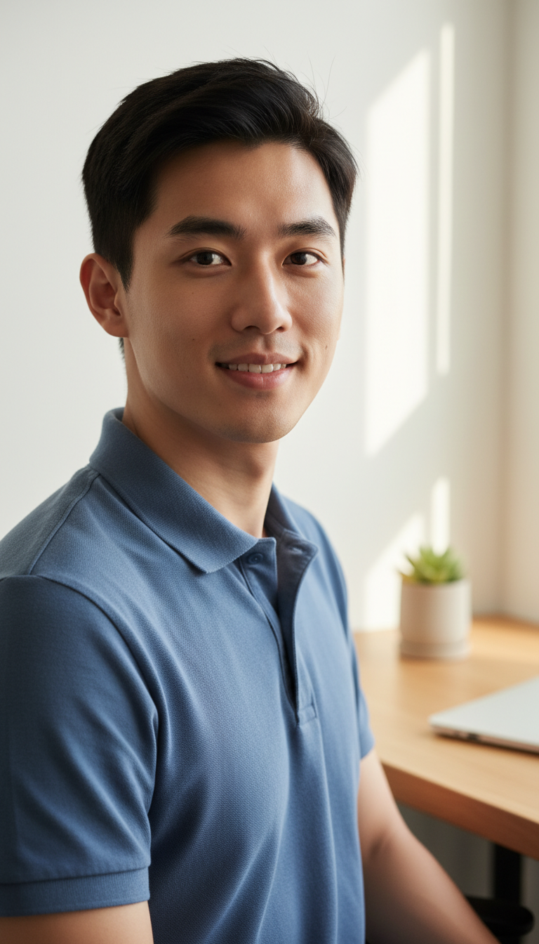 View Remote Work Friendly Casual Professional Headshot - AI transformation template example full size Remote Work Friendly Casual Professional Headshot - AI transformation template example