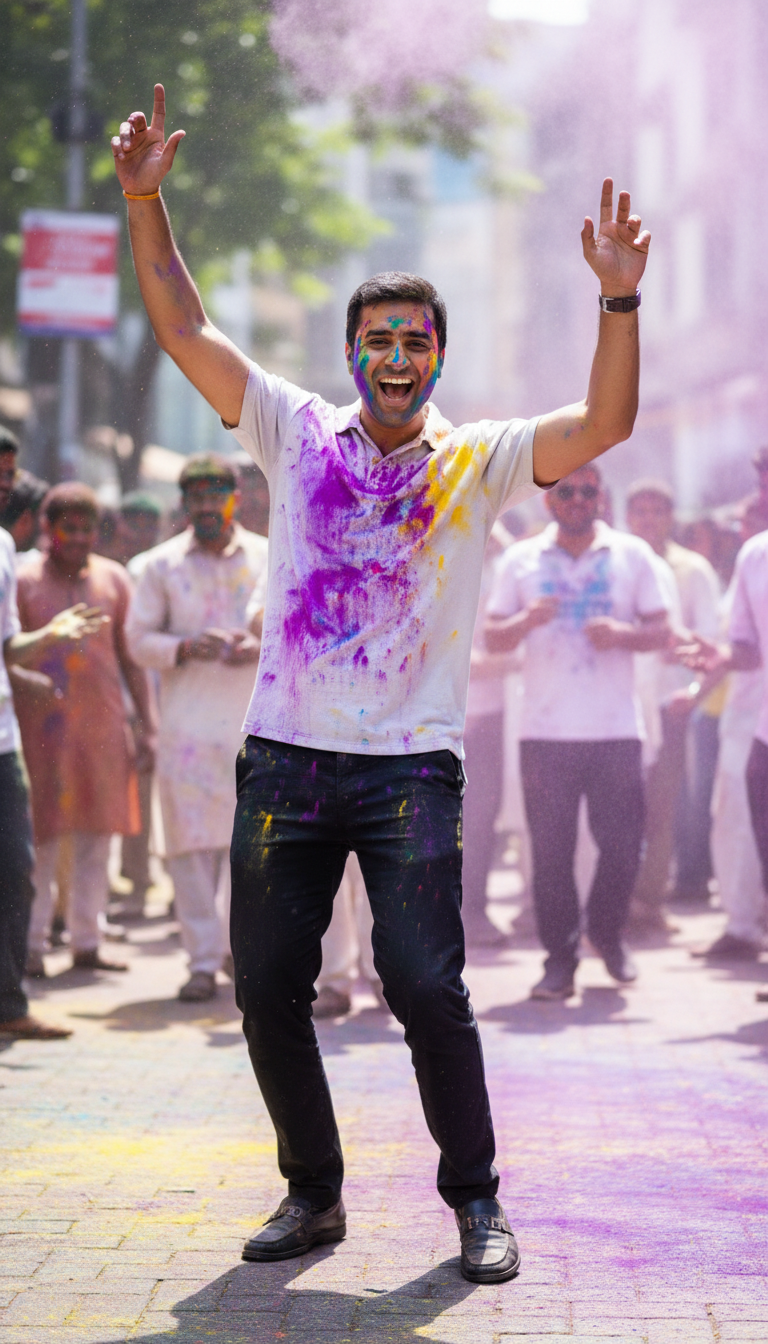 Street Dance Holi - AI transformation template example